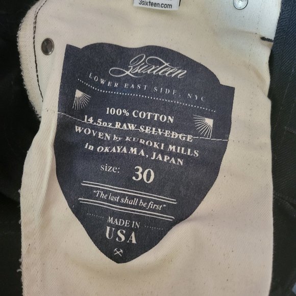 3sixteen double black selvedge size 30/27 - Picture 6 of 9